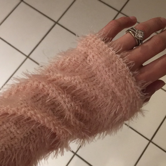 Last one! Was $35 Pink Shaggy Open Hooded Cardigan - Picture 7 of 8